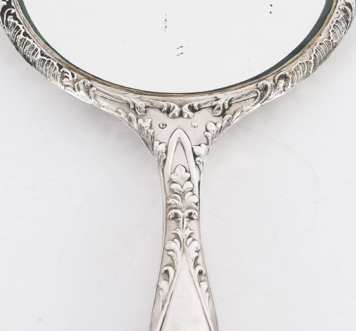 ANTIQUE STERLING SILVER CHERUBS HAND MIRROR S BLANCKENSEE SON BIRMINGHAM 1912 - ADDITIONAL PHOTO 10