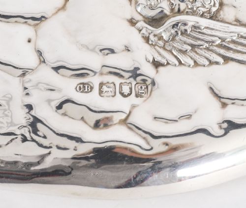 ANTIQUE EDWARDIAN STERLING SILVER EMBOSSED HAND MIRROR CHARLES BOYTON 1902 - ADDITIONAL PHOTO 2