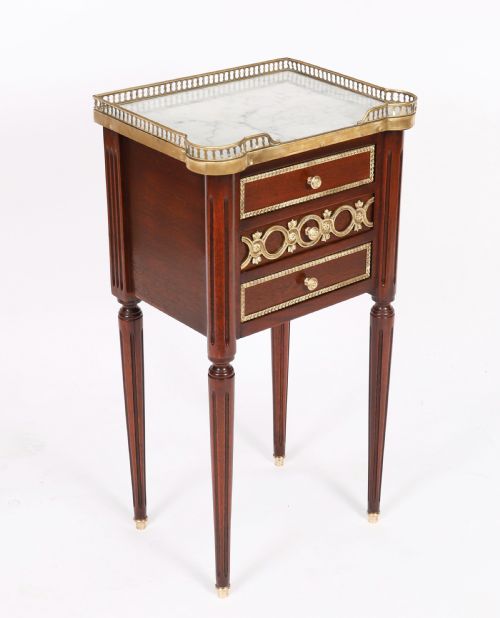 ANTIQUE PAIR FRENCH EMPIRE ORMOLU MOUNTED BEDSIDE CABINETS 19TH CENTURY - ADDITIONAL PHOTO 3