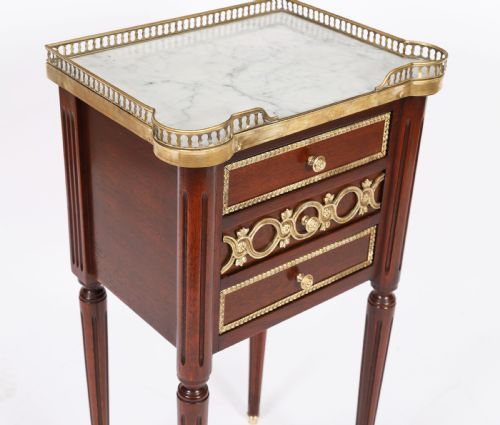 ANTIQUE PAIR FRENCH EMPIRE ORMOLU MOUNTED BEDSIDE CABINETS 19TH CENTURY - ADDITIONAL PHOTO 12