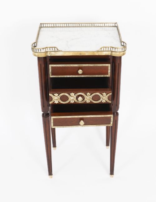ANTIQUE PAIR FRENCH EMPIRE ORMOLU MOUNTED BEDSIDE CABINETS 19TH CENTURY - ADDITIONAL PHOTO 14
