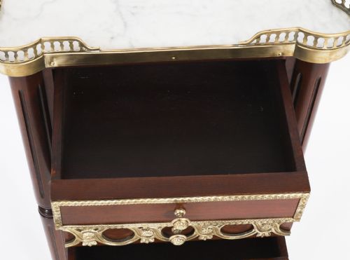 ANTIQUE PAIR FRENCH EMPIRE ORMOLU MOUNTED BEDSIDE CABINETS 19TH CENTURY - ADDITIONAL PHOTO 17