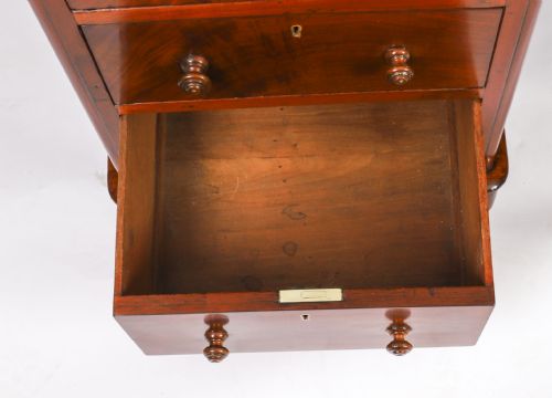 ANTIQUE VICTORIAN 6FT FLAME MAHOGANY PARTNERS PEDESTAL DESK C1870 19TH C - ADDITIONAL PHOTO 17