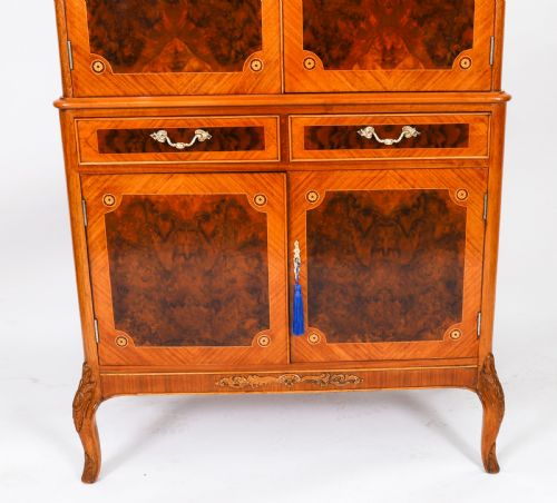ANTIQUE ART DECO WALNUT MARQUETRY COCKTAIL CABINET DRY BAR BY EPSTEIN C 1930 - ADDITIONAL PHOTO 6