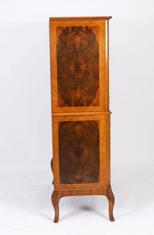 ANTIQUE ART DECO WALNUT MARQUETRY COCKTAIL CABINET DRY BAR BY EPSTEIN C 1930 - ADDITIONAL PHOTO 11