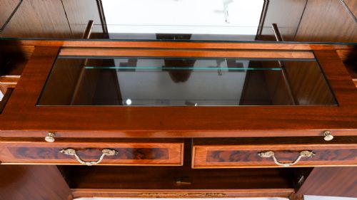 ANTIQUE ART DECO WALNUT MARQUETRY COCKTAIL CABINET DRY BAR BY EPSTEIN C 1930 - ADDITIONAL PHOTO 14