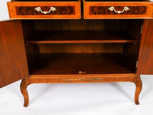 ANTIQUE ART DECO WALNUT MARQUETRY COCKTAIL CABINET DRY BAR BY EPSTEIN C 1930 - ADDITIONAL PHOTO 16