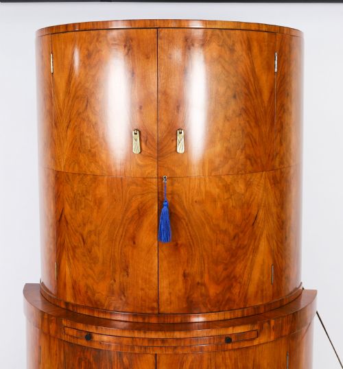 fig 5. Antique Art Deco Burr Walnut Cocktail Cabinet by Hille C1920