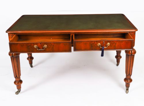 ANTIQUE VICTORIAN PARTNERS WRITING LIBRARY TABLE 19TH C - ADDITIONAL PHOTO 6
