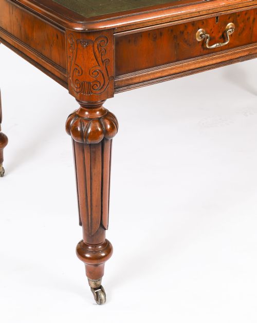 ANTIQUE VICTORIAN PARTNERS WRITING LIBRARY TABLE 19TH C - ADDITIONAL PHOTO 9