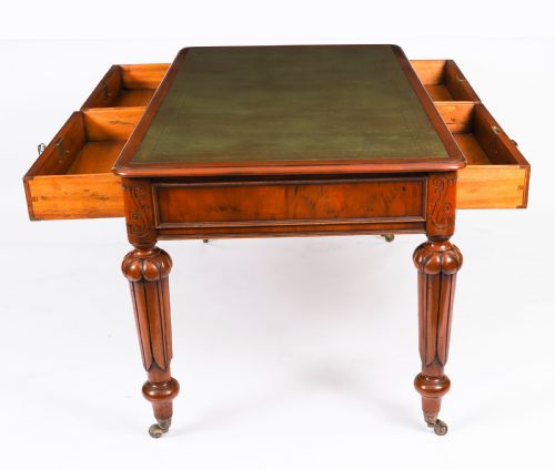ANTIQUE VICTORIAN PARTNERS WRITING LIBRARY TABLE 19TH C - ADDITIONAL PHOTO 13