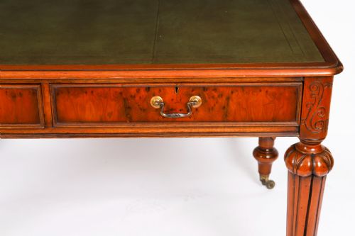 ANTIQUE VICTORIAN PARTNERS WRITING LIBRARY TABLE 19TH C - ADDITIONAL PHOTO 18