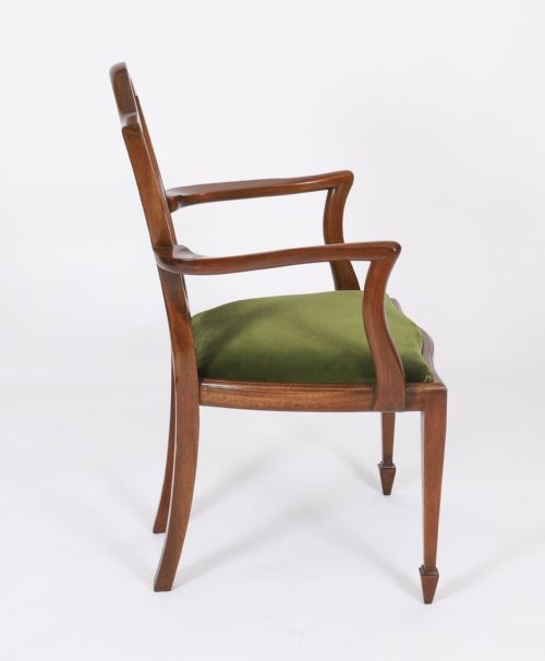 ANTIQUE SET 8 EDWARDIAN SHIELD BACK DINING CHAIRS CIRCA 1910 20TH C - ADDITIONAL PHOTO 4