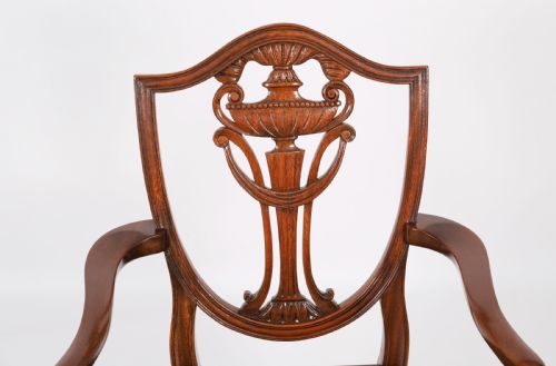 ANTIQUE SET 8 EDWARDIAN SHIELD BACK DINING CHAIRS CIRCA 1910 20TH C - ADDITIONAL PHOTO 6