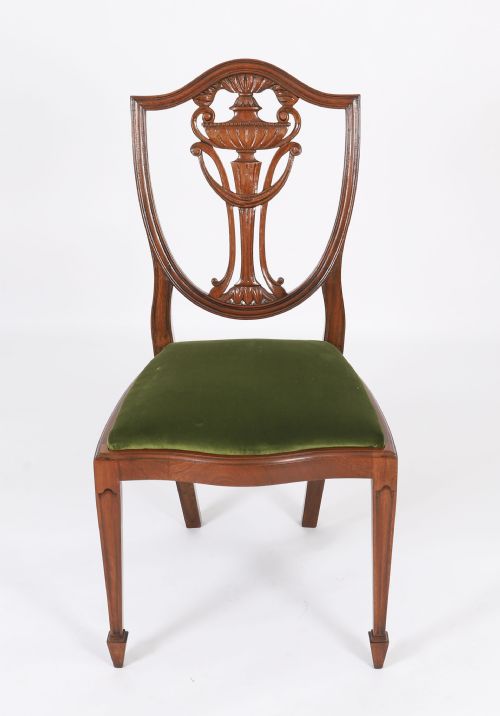 ANTIQUE SET 8 EDWARDIAN SHIELD BACK DINING CHAIRS CIRCA 1910 20TH C - ADDITIONAL PHOTO 12