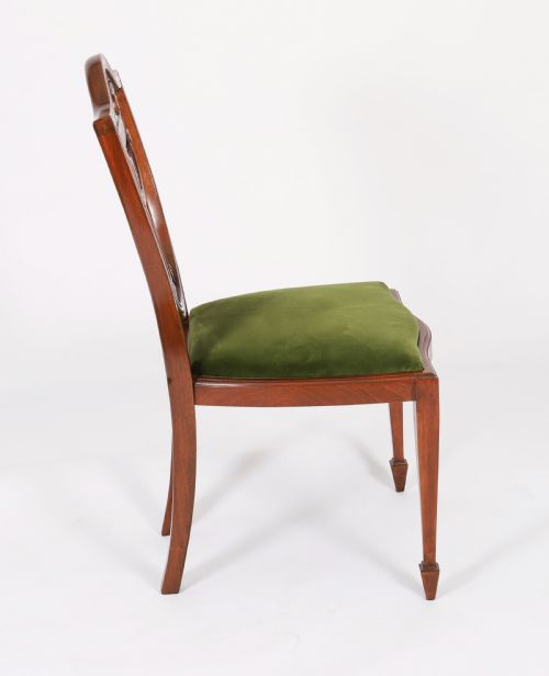 ANTIQUE SET 8 EDWARDIAN SHIELD BACK DINING CHAIRS CIRCA 1910 20TH C - ADDITIONAL PHOTO 13