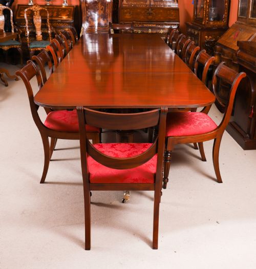 ANTIQUE 13FT REGENCY REVIVAL TRIPLE PILLAR DINING TABLE BY WHYTOCK REID C1900 - ADDITIONAL PHOTO 1