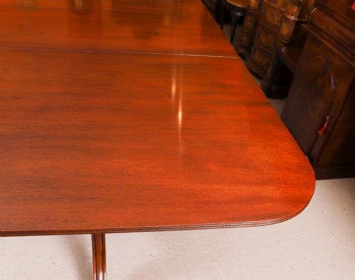 ANTIQUE 13FT REGENCY REVIVAL TRIPLE PILLAR DINING TABLE BY WHYTOCK REID C1900 - ADDITIONAL PHOTO 6