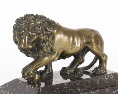 fig 1. Antique French Grand Tour Bronze Sculpture of The Medici Lion 19th C