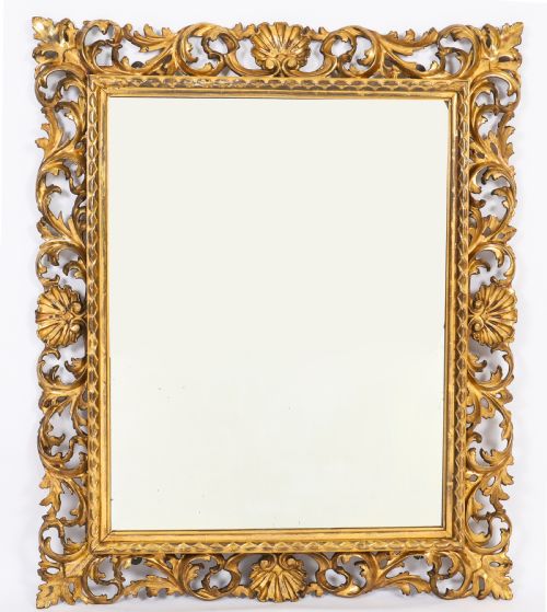ANTIQUE ITALIAN GILTWOOD FLORENTINE MIRROR 19TH CENTURY 103 X 87CM