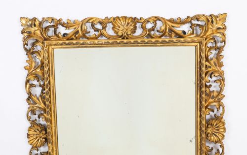 ANTIQUE ITALIAN GILTWOOD FLORENTINE MIRROR 19TH CENTURY 103 X 87CM - ADDITIONAL PHOTO 1