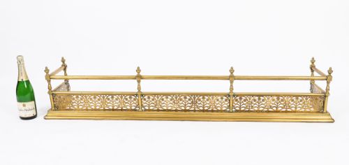 ANTIQUE VICTORIAN BRASS FIREPLACE FENDER GUARD 19TH C - ADDITIONAL PHOTO 9