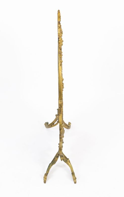 ANTIQUE FRENCH ROCOCO REVIVAL BRASS FIRE SCREEN19TH C - ADDITIONAL PHOTO 9
