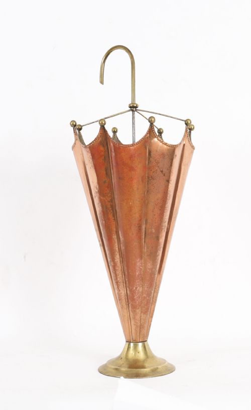 Antique Brass & Copper Umbrella Stand C.1920