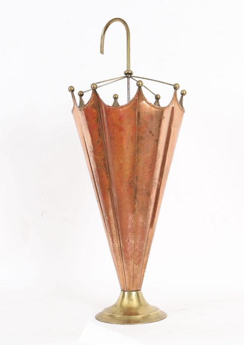 fig 1. Antique Brass & Copper Umbrella Stand c.1920