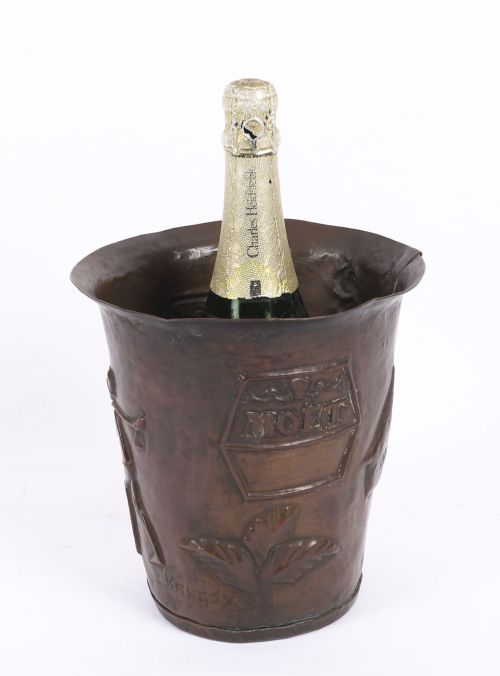 ANTIQUE FRENCH COPPER WINECHAMPAGNE COOLER EARLY 20TH CENTURY - ADDITIONAL PHOTO 1