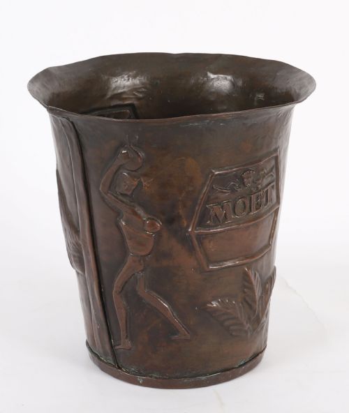ANTIQUE FRENCH COPPER WINECHAMPAGNE COOLER EARLY 20TH CENTURY - ADDITIONAL PHOTO 4