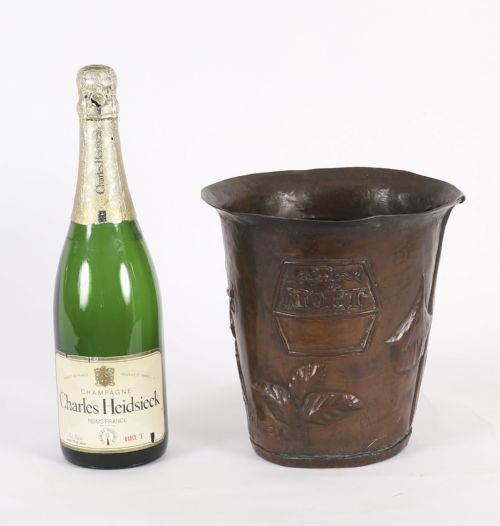 ANTIQUE FRENCH COPPER WINECHAMPAGNE COOLER EARLY 20TH CENTURY - ADDITIONAL PHOTO 10