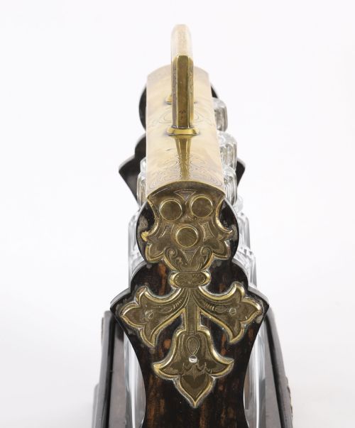 ANTIQUE VICTORIAN COROMANDE THREE CUT CRYSTAL DECANTER TANTALUS C1870 - ADDITIONAL PHOTO 10