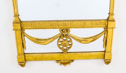 ANTIQUE PAIR 6FT GEORGE III ADAM REVIVAL GILTWOOD MIRRORS 19TH C 190 X 76CM - ADDITIONAL PHOTO 7