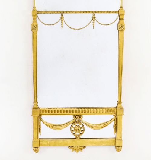 ANTIQUE PAIR 6FT GEORGE III ADAM REVIVAL GILTWOOD MIRRORS 19TH C 190 X 76CM - ADDITIONAL PHOTO 10