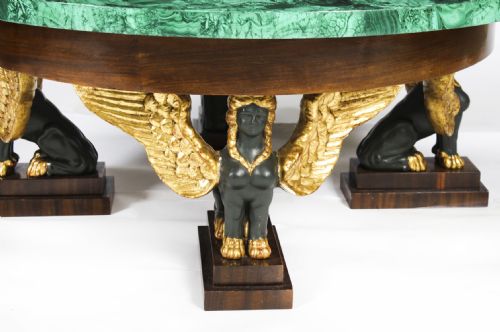 ANTIQUE MALACHITE AND WALNUT PATINATED BRONZE COFFEE TABLE 20TH C - ADDITIONAL PHOTO 1