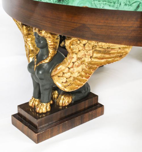 ANTIQUE MALACHITE AND WALNUT PATINATED BRONZE COFFEE TABLE 20TH C - ADDITIONAL PHOTO 2