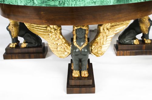 ANTIQUE MALACHITE AND WALNUT PATINATED BRONZE COFFEE TABLE 20TH C - ADDITIONAL PHOTO 4