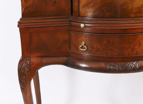 ANTIQUE BURR WALNUT REVOLVING COCKTAIL DRINKS DRY BAR CABINET C1920 - ADDITIONAL PHOTO 5