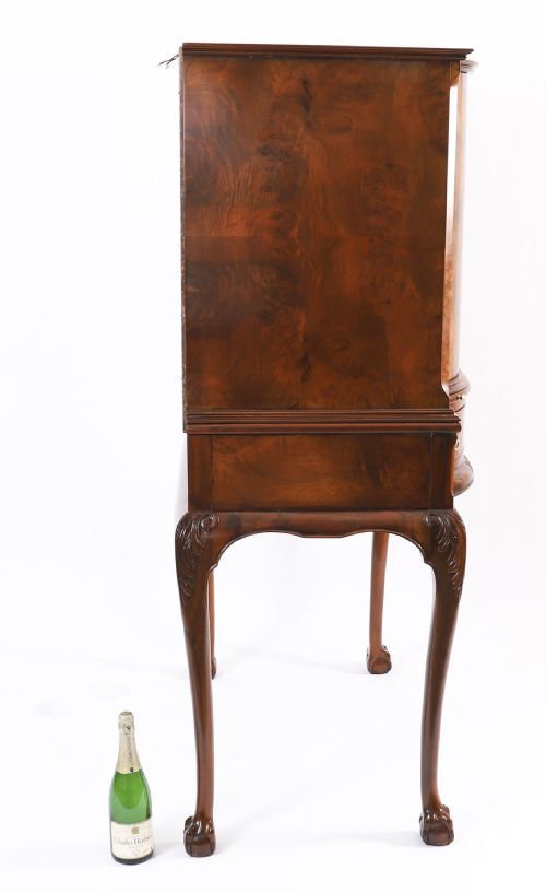 ANTIQUE BURR WALNUT REVOLVING COCKTAIL DRINKS DRY BAR CABINET C1920 - ADDITIONAL PHOTO 18