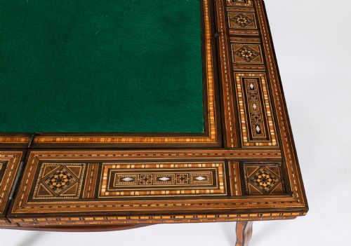 fig 4. Antique Damascus Syrian Inlaid Card, Chess, Backgammon, Games table 19th C