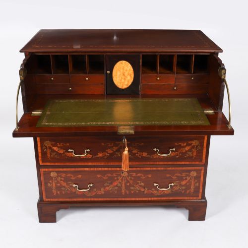 ANTIQUE EARLY GEORGE II INLAID MAHOGANY SECRETAIRE CHEST C1760 - ADDITIONAL PHOTO 1