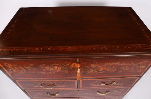 ANTIQUE EARLY GEORGE II INLAID MAHOGANY SECRETAIRE CHEST C1760 - ADDITIONAL PHOTO 4