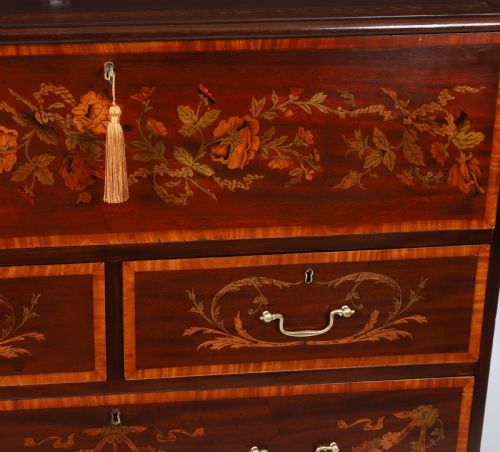 ANTIQUE EARLY GEORGE II INLAID MAHOGANY SECRETAIRE CHEST C1760 - ADDITIONAL PHOTO 8