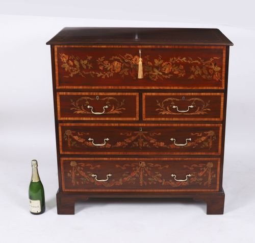 ANTIQUE EARLY GEORGE II INLAID MAHOGANY SECRETAIRE CHEST C1760 - ADDITIONAL PHOTO 18