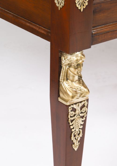 ANTIQUE EMPIRE ORMOLU MOUNTED BUREAU PLAT DESK WRITING TABLE 19TH C - ADDITIONAL PHOTO 9