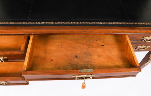 ANTIQUE EMPIRE ORMOLU MOUNTED BUREAU PLAT DESK WRITING TABLE 19TH C - ADDITIONAL PHOTO 12