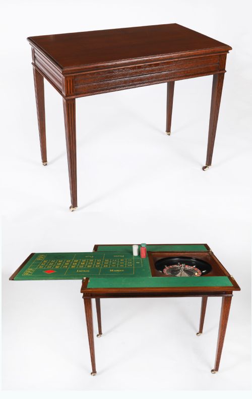 Antique French Oak Games Roulette Table 19th Century