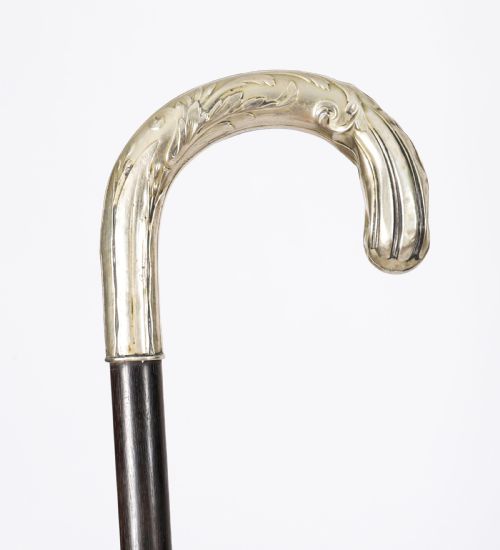 ANTIQUE FRENCH ART NOUVEAU SILVER PLATED CHILD'S WALKING STICK CANE19TH C 65CM