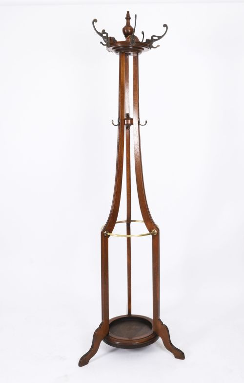 ANTIQUE VICTORIAN OAK HALL UMBRELLA COAT STAND 19TH CENTURY - ADDITIONAL PHOTO 1